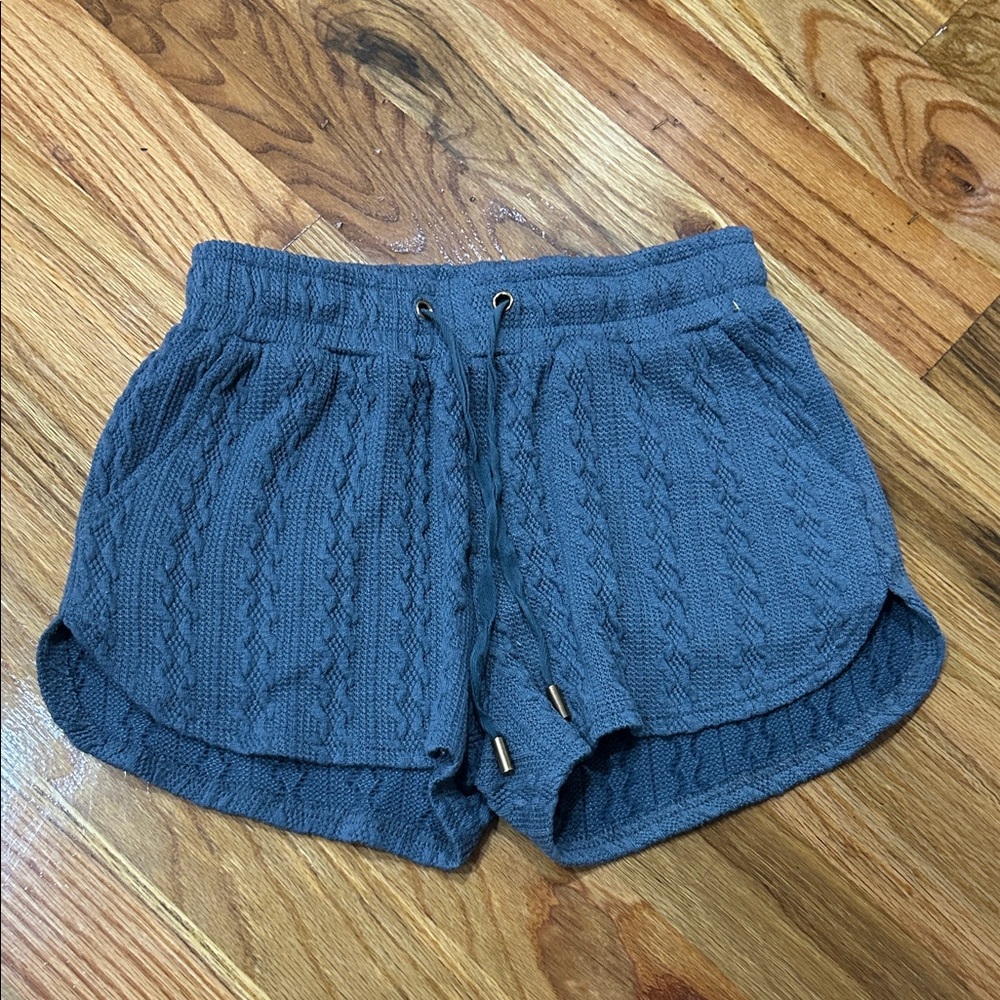bishop + young Textured Blue Athletic Shorts